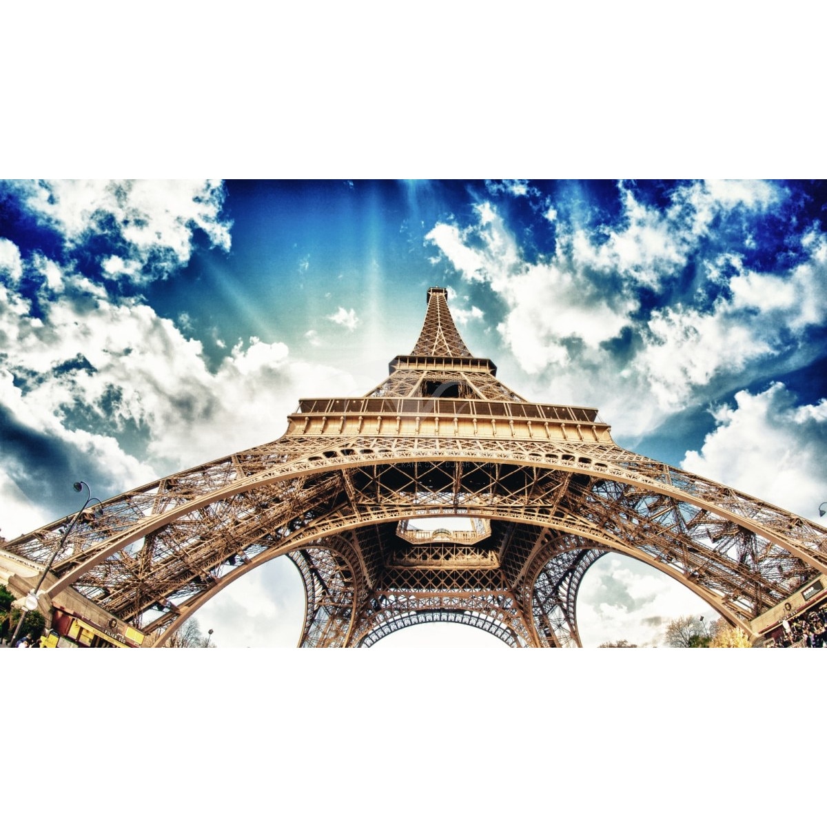 Tablou canvas Turn Eiffel in nori (105 x 70 cm)