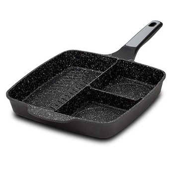 Tigaie grill cu 3 compartimente, Nava  Tigaie grill cu 3 compartimente, Nava