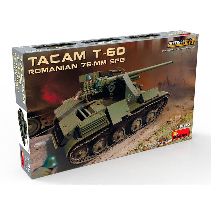 TACAM T 60 Romanian SPG Interior 1:35 MiniArt 35240 Kit Macheta Militara de construit +14ani