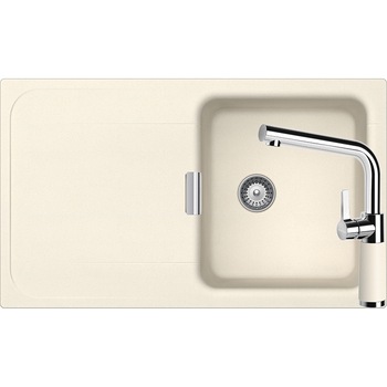 Kit chiuveta Schock Wembley D-100 860 x 510 mm si baterie Schock SC-540 Magnolia Cristadur Kit chiuveta Schock Wembley D-100 860 x 510 mm si baterie Schock SC-540 Magnolia Cristadur