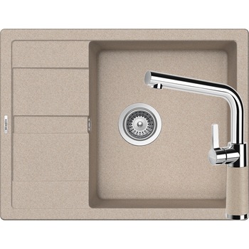 Kit chiuveta Schock Ronda D-100L 650 x 500 mm si baterie Schock SC-540 Sabbia Cristalite Kit chiuveta Schock Ronda D-100L 650 x 500 mm si baterie Schock SC-540 Sabbia Cristalite