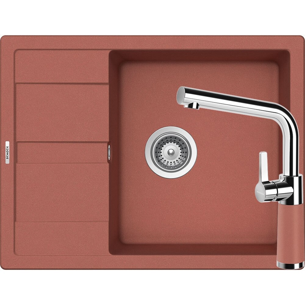 Kit chiuveta Schock Ronda D-100L 650 x 500 mm si baterie Schock SC-540 Canyon Cristalite