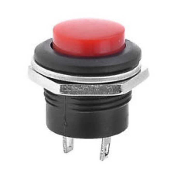 Intrerupator Push Rotund Mare fara Retinere, 1A, D19xh15mm