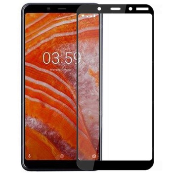 Folie de sticla cu adeziv pe toata suprafata ecranului,pentru Nokia 3.1 Plus-Negru Folie de sticla cu adeziv pe toata suprafata ecranului,pentru Nokia 3.1 Plus-Negru