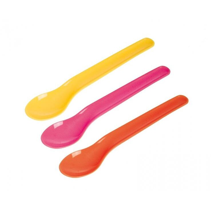 Lingurita plastic 3 buc., portocaliu, galben si roz, Canpol, 2/582
