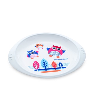 Farfurie plastic, mare, alb, Canpol, 4/406 Farfurie plastic, mare, alb, Canpol, 4/406