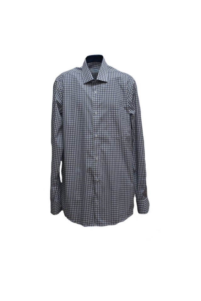 Camasa barbateasca de ocazie, model cu dungi, D&J Exclusive, Alb Albastru