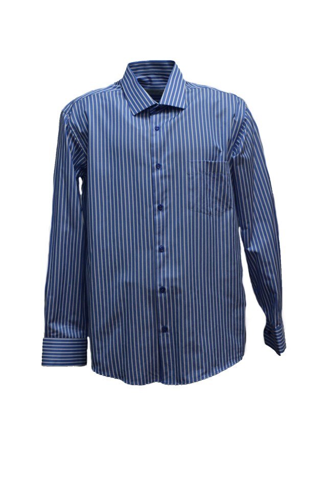 Camasa barbateasca cu design de dungi, D&J Exclusive, Albastru marin