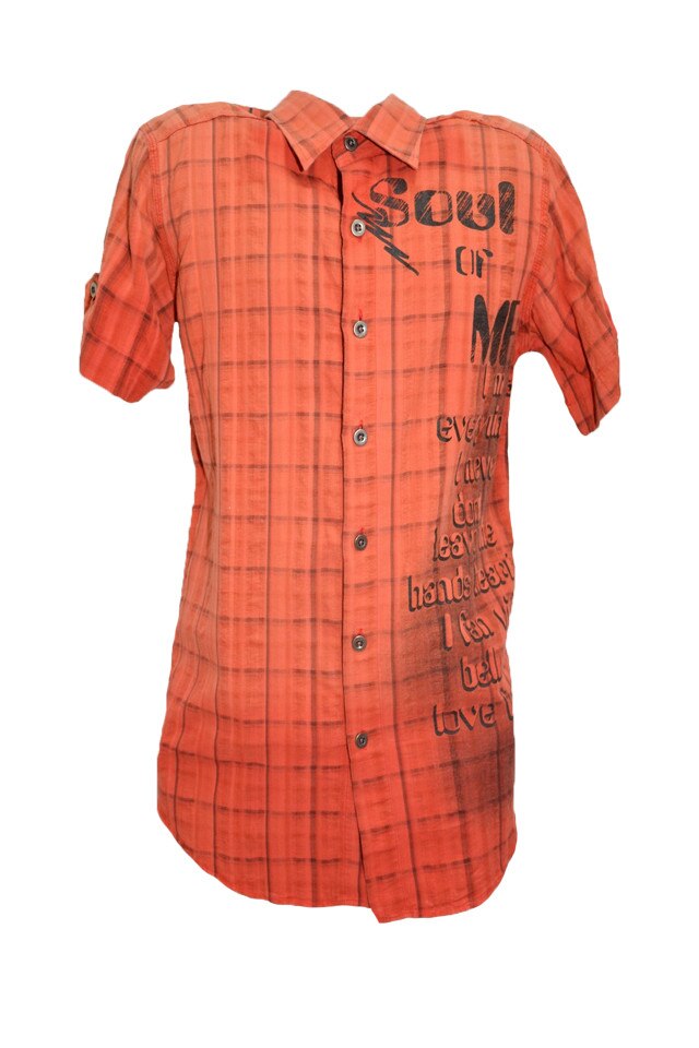 Camasa casual cu design de carourisi , D&J Exclusive, Rosu, 38