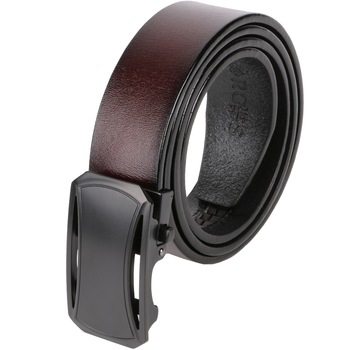 Curea din piele naturala pentru barbati, catarama automata, ROCS, BZ-03, Maro Curea din piele naturala pentru barbati, catarama automata, ROCS, BZ-03, Maro
