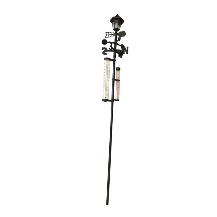 Lampa solara cu statie meteo, 5 in 1, Strend Pro SWS29, termometru, directia vantului, indicator ploaie, 160 cm