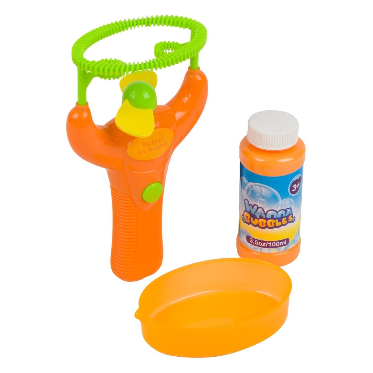 Jucarie de facut baloane, Zola®, cu buton, verde, 17x6x23 cm