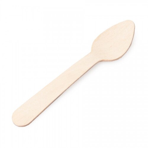 Lingurite biodegradabile, lemn, 11 cm, set 100 buc