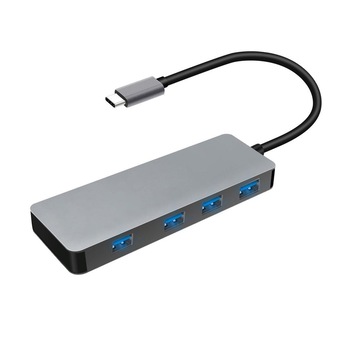 Hub Platinet 44708,USB Tip C cu 4 porturi USB 3.0,adaptor multimedia,gri Hub Platinet 44708,USB Tip C cu 4 porturi USB 3.0,adaptor multimedia,gri