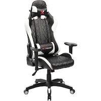 Scaun gaming Kring Racer II, PU, Negru/Alb