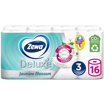 Hartie igienica Zewa Deluxe Jasmine Blossom, 3 straturi, 16 role Hartie igienica Zewa Deluxe Jasmine Blossom, 3 straturi, 16 role