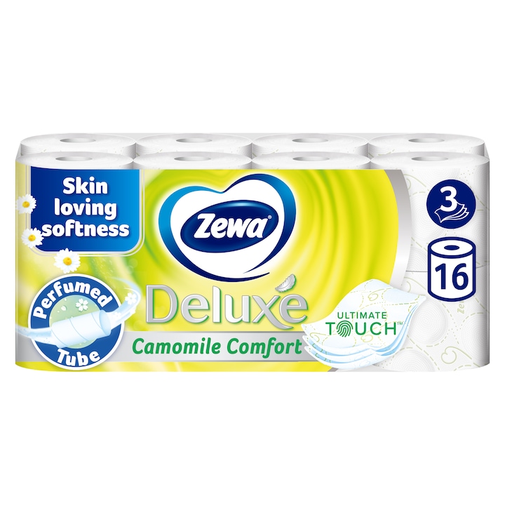 Hartie igienica Zewa Deluxe Camomile Comfort, 3 straturi, 16 role