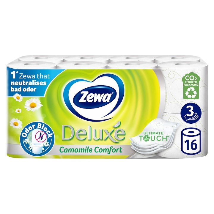 Zewa Deluxe 3 rétegű toalettpapír, 16 tekercs, Kamilla