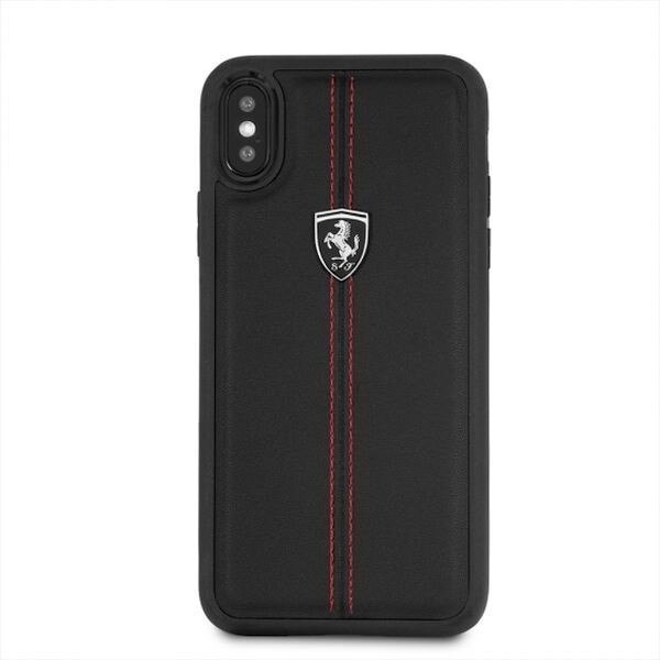 Husa protectie spate pentru iPhone X Ferrari FEHDEHCPXBK, Negru