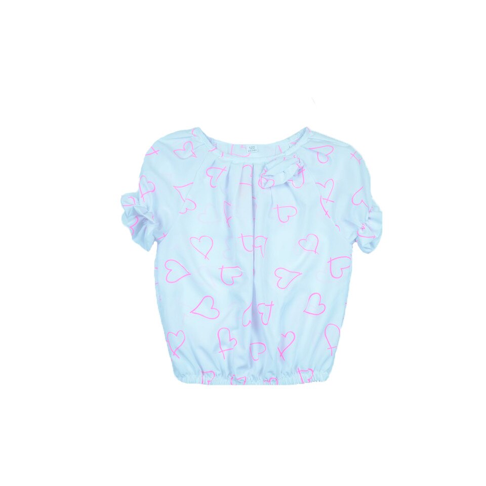 Bluza maneca scurta, Alessia, Inimi, Alb