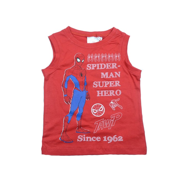 Tricou fara maneci baieti Sun City Spider Man SE1180-98, Rosu 18349