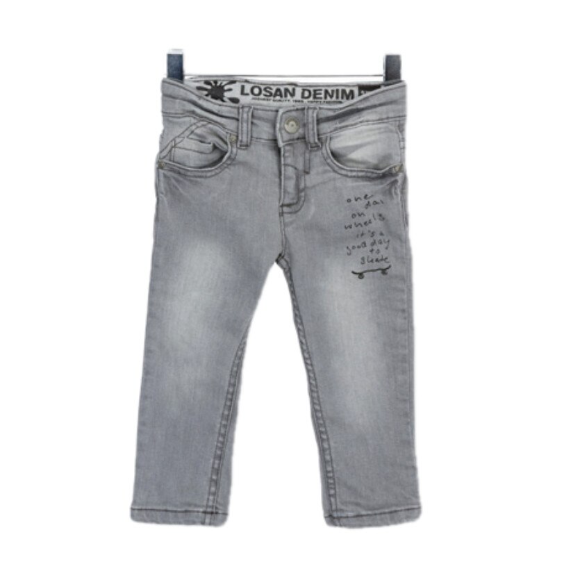 Pantaloni denim speed rebel, Losan, gri