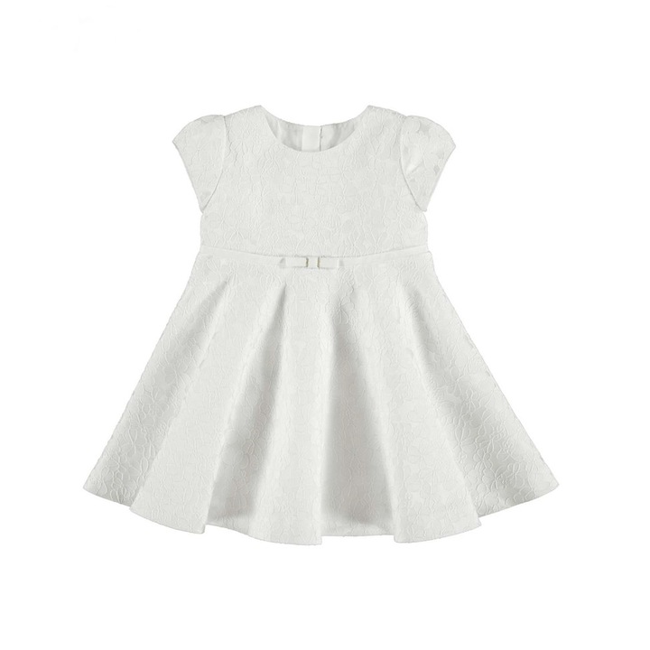 Rochie Mayoral cu model floral pentru fetite, Alb