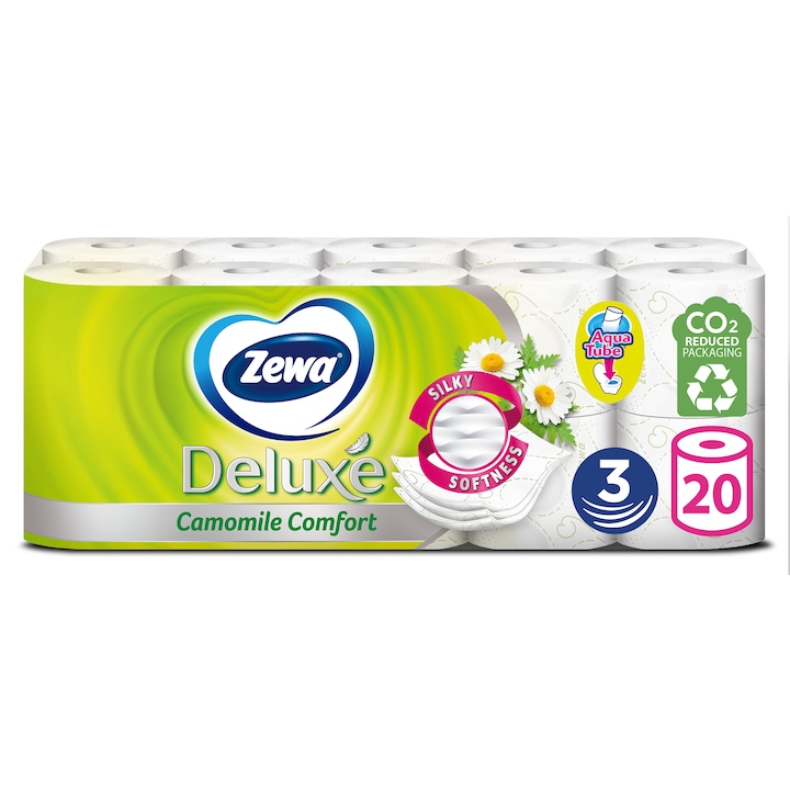 Zewa Deluxe 3 rétegű toalettpapír, Camomile Comfort, 20 tekercs