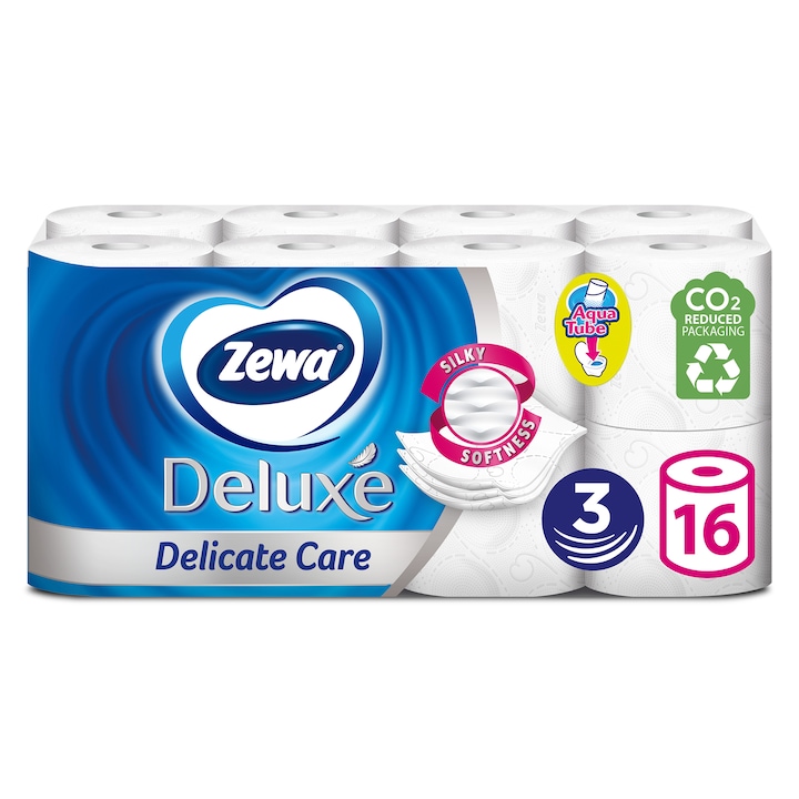 Zewa Deluxe 3 rétegű toalettpapír, 16 tekercs, Illatmentes