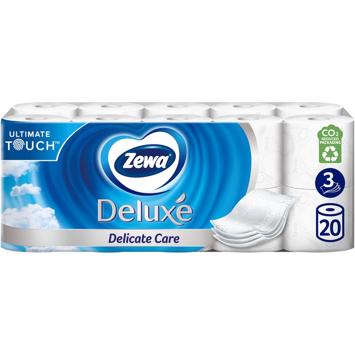 Hartie igienica Zewa Deluxe Delicate Care, 3 straturi, 20 role
