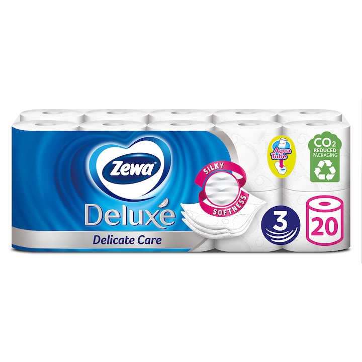 Zewa Deluxe 3 rétegű toalettpapír, Delicate Care, 20 tekercs