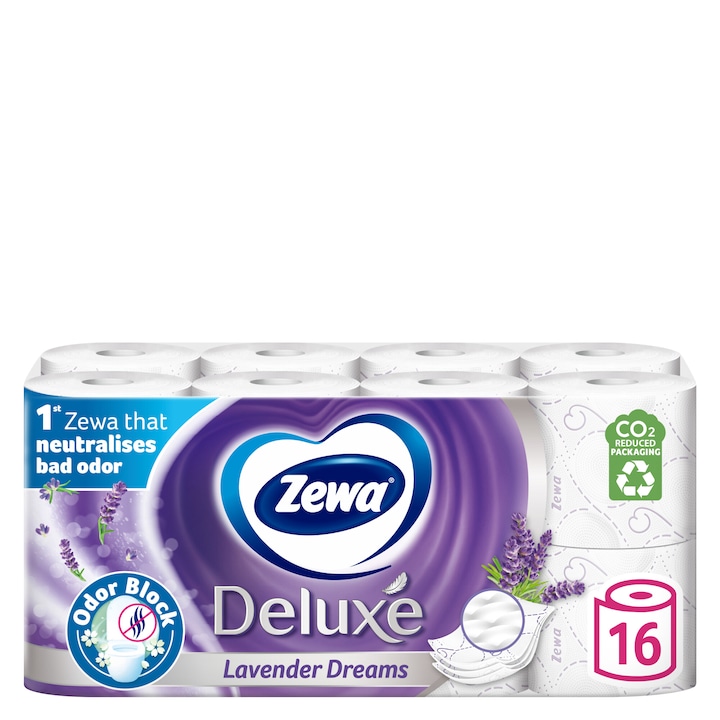 Hartie igienica Zewa Deluxe Lavender Dreams, 3 straturi, 16 role
