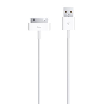 Cablu de date Apple, 30-pin to USB, White Cablu de date Apple, 30-pin to USB, White