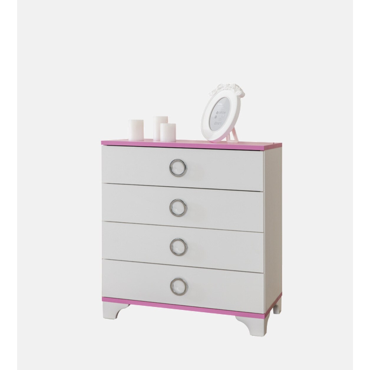Comoda Alpino Princess, 768 x 702 x 405 mm, Alb/Roz