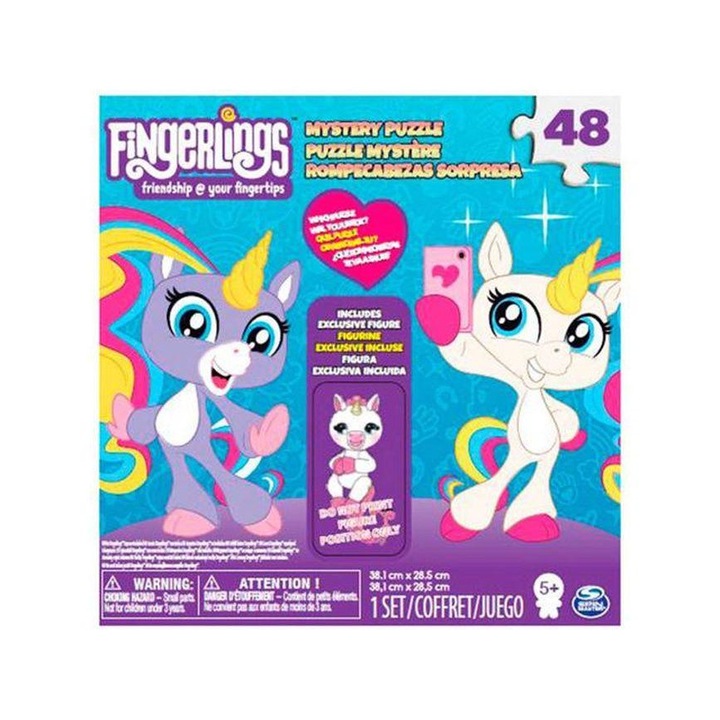 Fingerlings fehér unikornis rejtélyes puzzle 48db-os - Spin Master