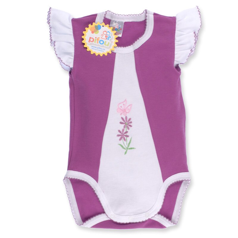 Body cu maneca scurta pentru 4-6 luni, mov