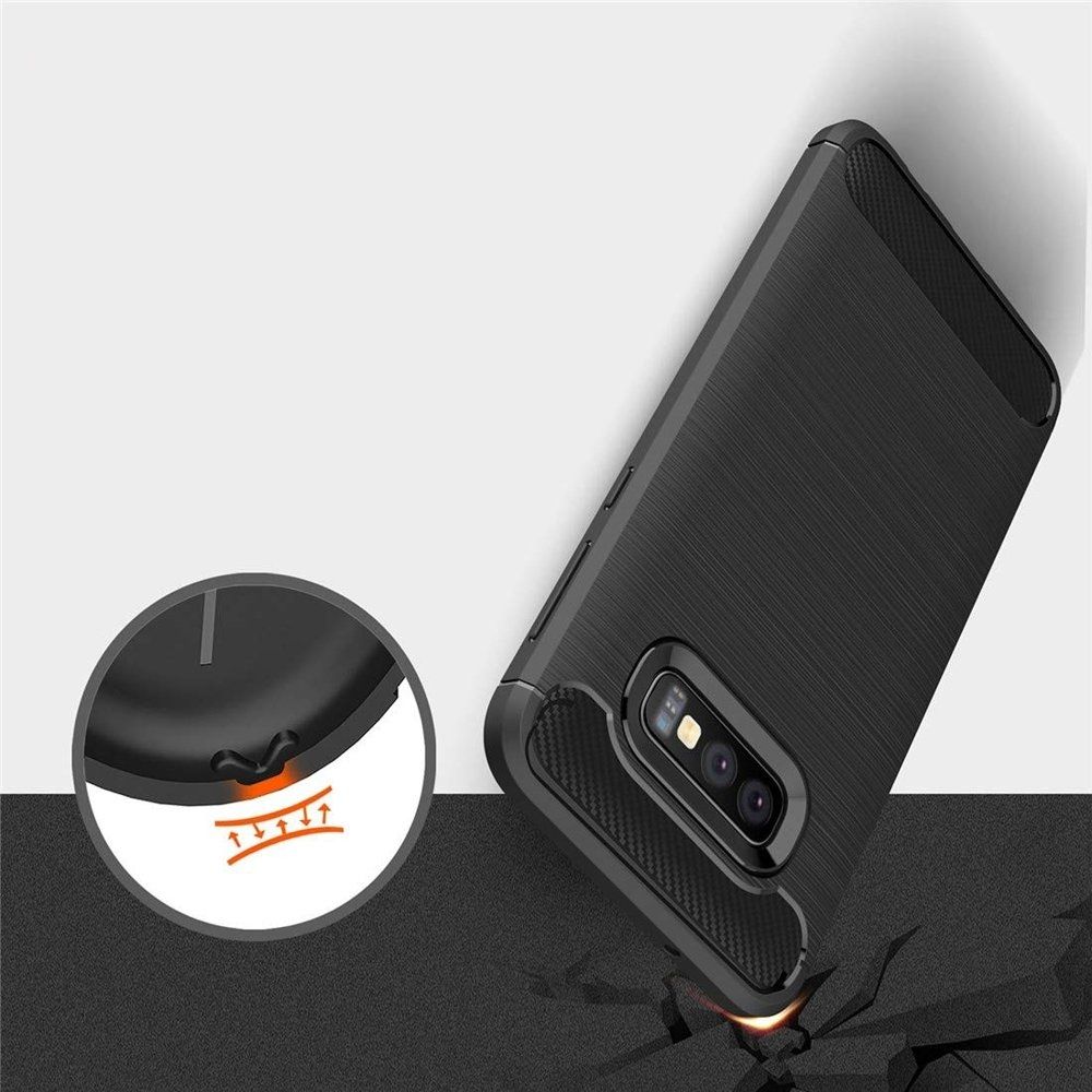 Husa Flexibila Antisoc Carbon pentru Samsung Galaxy S10e (SM-G970), Negru