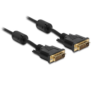 Cablu DVI-D Dual Link 24+1 pini T-T 2m, Delock 83190 Cablu DVI-D Dual Link 24+1 pini T-T 2m, Delock 83190