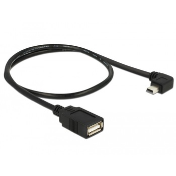 Cablu mini USB unghi la USB 2.0 T-M OTG 50cm, Delock 83356 Cablu mini USB unghi la USB 2.0 T-M OTG 50cm, Delock 83356