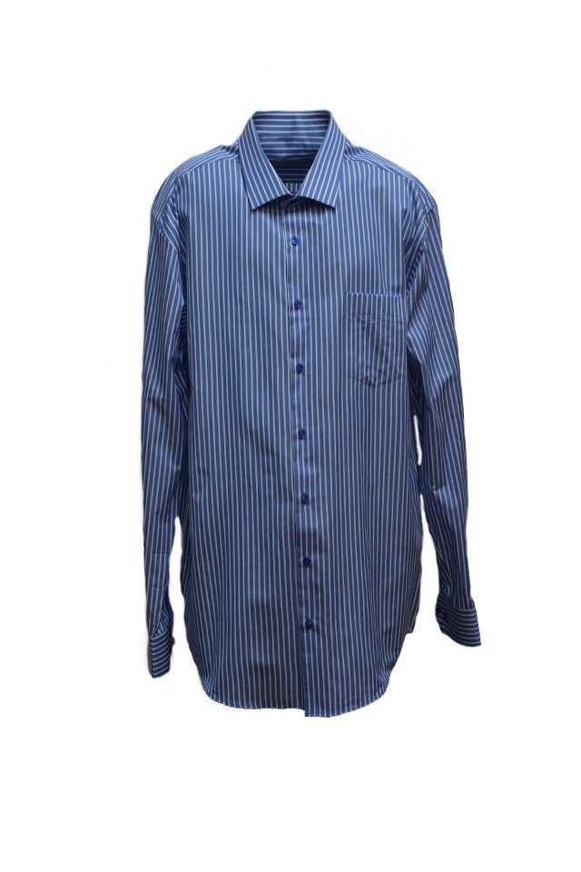 Camasa barbateasca cu design de dungi, D&J Exclusive, Bleumarin/Alb