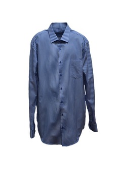 Camasa barbateasca cu design de dungi, D&J Exclusive, Bleumarin/Alb Camasa barbateasca cu design de dungi, D&J Exclusive, Bleumarin/Alb