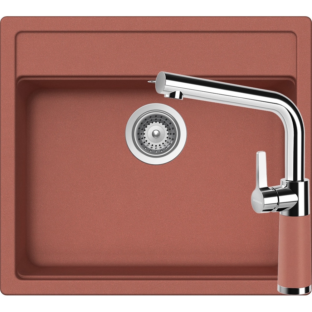 Kit chiuveta Schock Nemo N-100 570 x 510 mm si baterie Schock SC-540 Canyon Cristalite