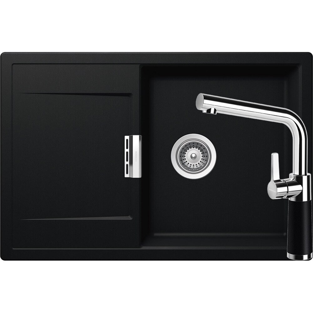 Kit chiuveta Schock Mono D-100 765 x 510 mm si baterie Schock SC-540 Puro Cristadur