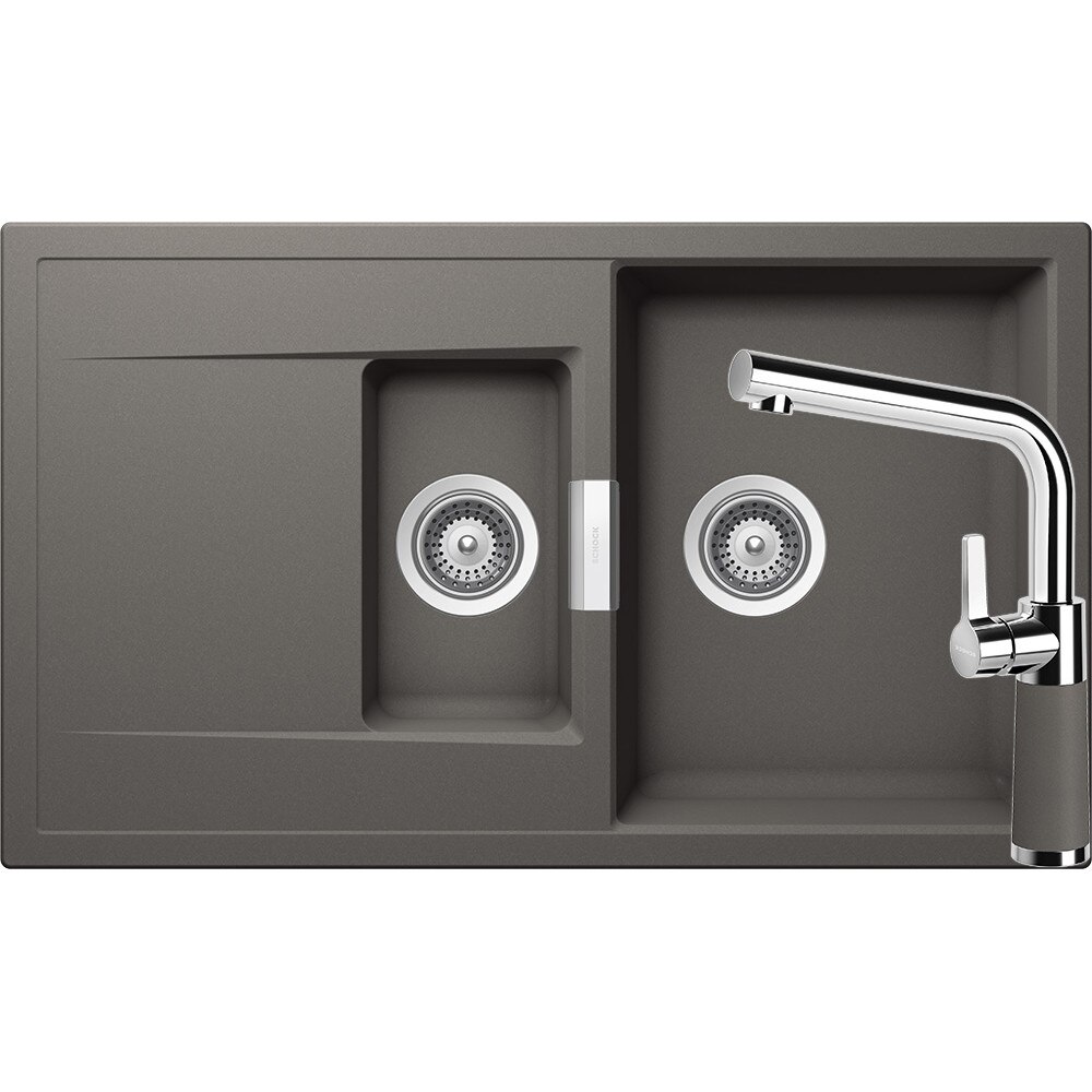 Kit chiuveta Schock Mono D-150 860 x 510 mm si baterie Schock SC-540 Silverstone Cristadur