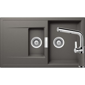 Kit chiuveta Schock Mono D-150 860 x 510 mm si baterie Schock SC-540 cu Dus Extractibil Silverstone Cristadur Kit chiuveta Schock Mono D-150 860 x 510 mm si baterie Schock SC-540 cu Dus Extractibil Silverstone Cristadur