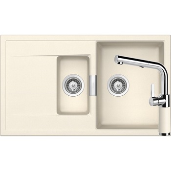Kit chiuveta Schock Mono D-150 860 x 510 mm si baterie Schock SC-540 cu Dus Extractibil Magnolia Cristadur Kit chiuveta Schock Mono D-150 860 x 510 mm si baterie Schock SC-540 cu Dus Extractibil Magnolia Cristadur