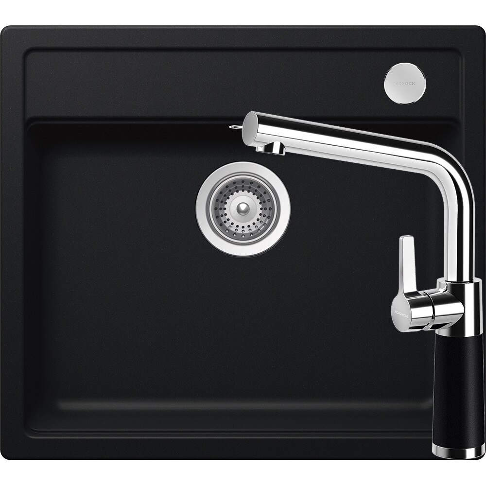 Kit chiuveta Schock Mono N-100 570 x 510 mm si baterie Schock SC-540 Puro Cristadur