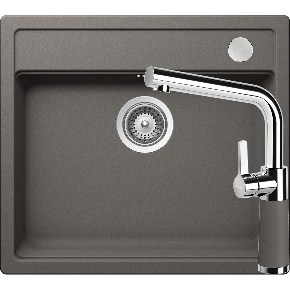 Kit chiuveta Schock Mono N-100 570 x 510 mm si baterie Schock SC-540 Silverstone Cristadur