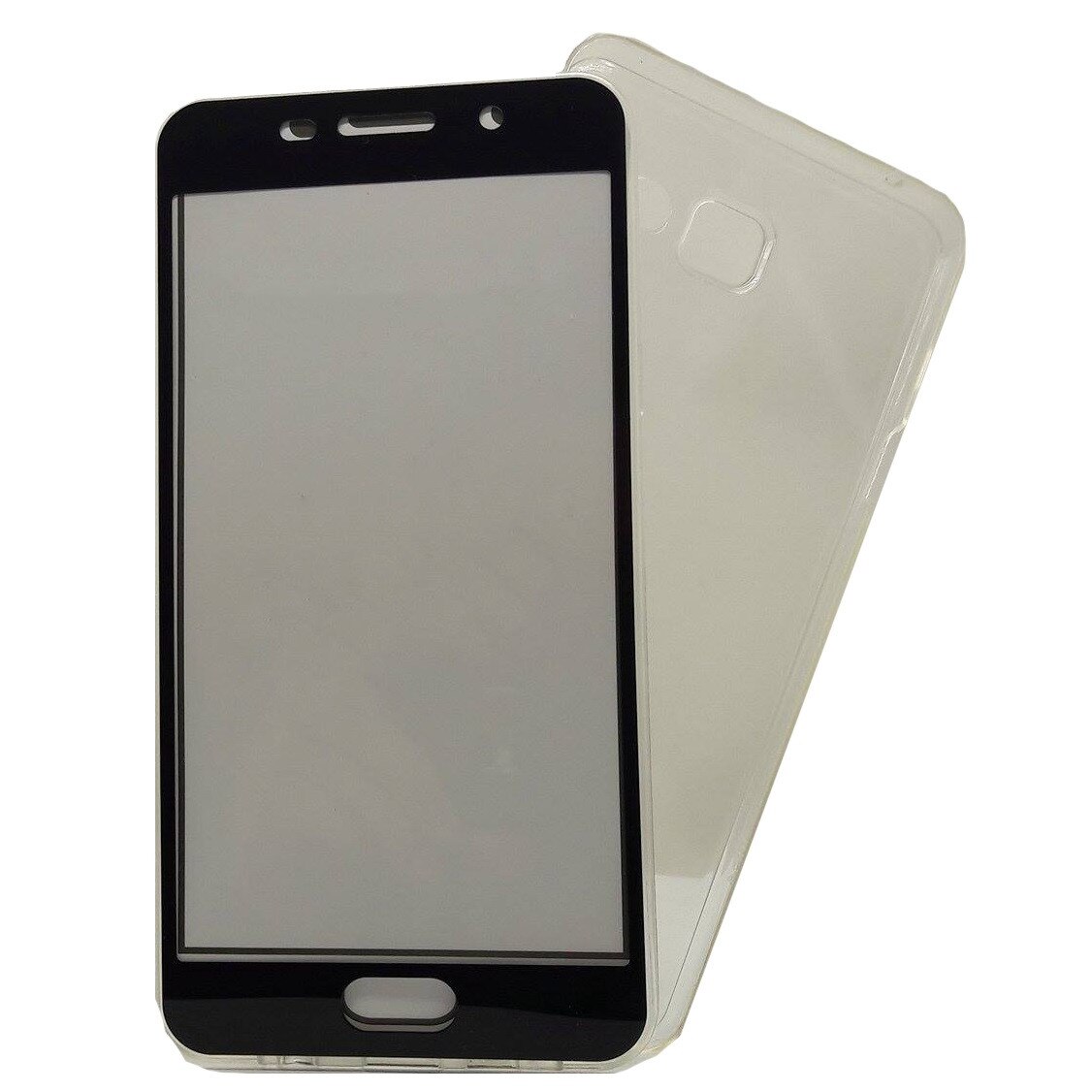 Husa Samsung A7 2016 Flippy Full Tpu 360 V2 Transparent cu margini negre