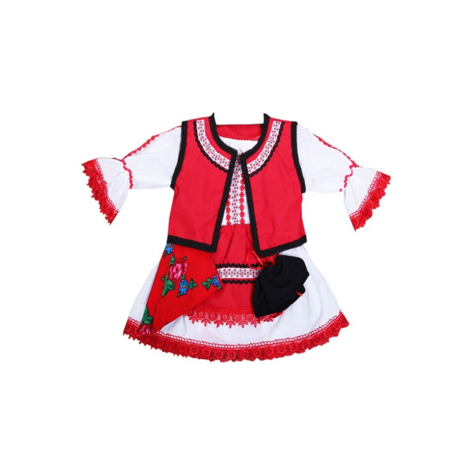 Costum popular pentru botez, 5 piese, DAE2638, 3-6 luni